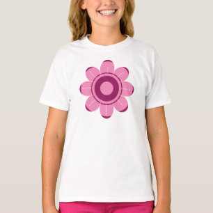 Camiseta Ilustración de flor rosa abstracta