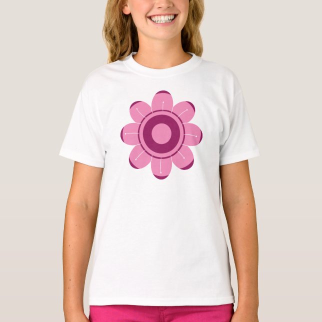 Camiseta Ilustración de flor rosa abstracta (Anverso)