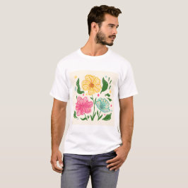 Camiseta Ilustracion de flores coloridas y caprichosas - Di
