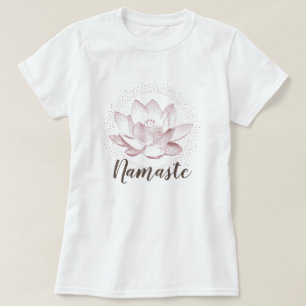 Camiseta ilustracion de flores Lotus Yoga Namaste Wellness