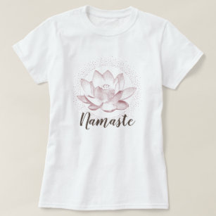 Camiseta ilustracion de flores Lotus Yoga Namaste Wellness