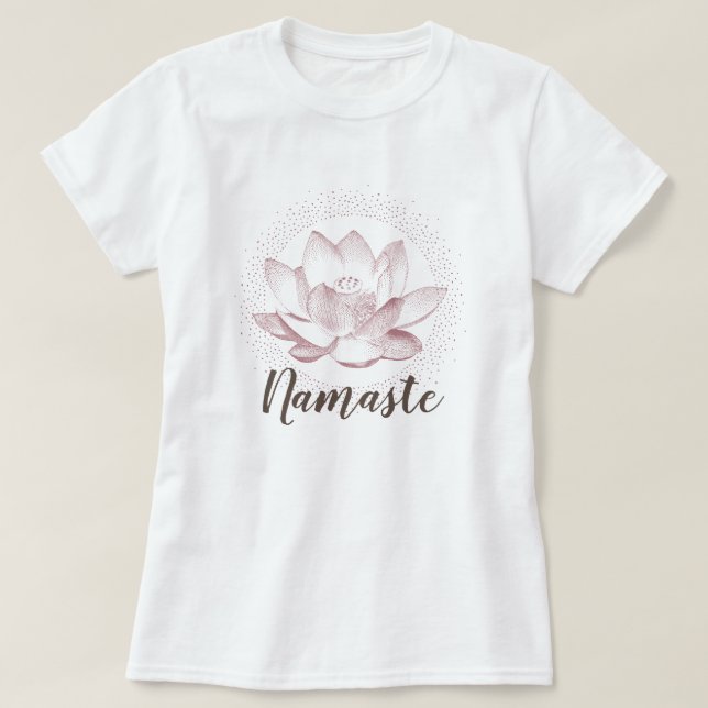 Camiseta ilustracion de flores Lotus Yoga Namaste Wellness (Diseño del anverso)