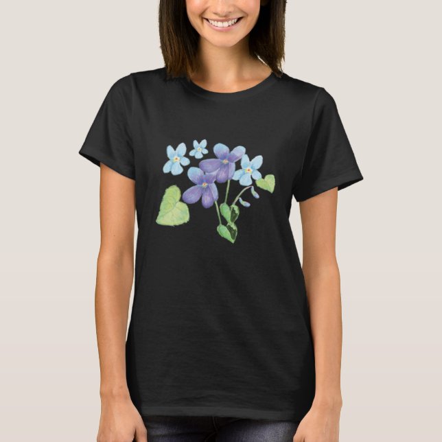 Camiseta Ilustracion de flores violetas silvestres (Anverso)