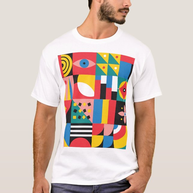 Camiseta Ilustracion de formas geométricas coloridas (Anverso)