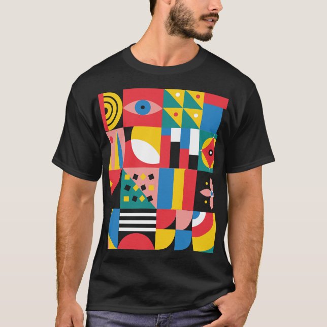Camiseta Ilustracion de formas geométricas coloridas (Anverso)