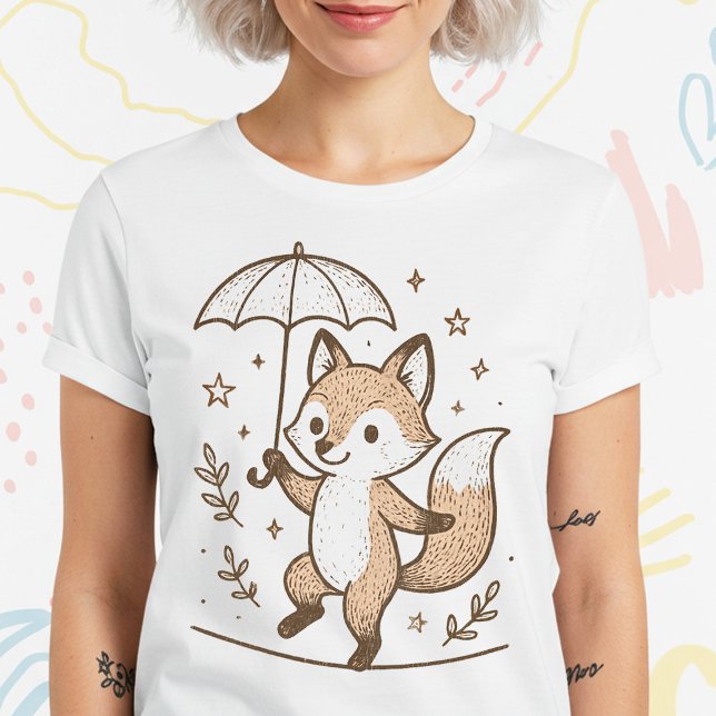 Camiseta Ilustracion de Fox Vintage Cute (Subido por el creador)