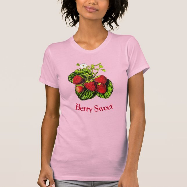 Camiseta Ilustracion de fresa botánica - Berries rojas (Anverso)