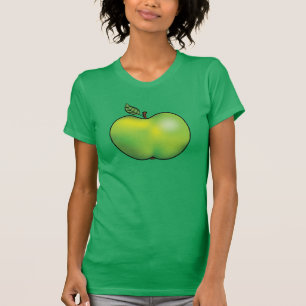 Camiseta Ilustracion de fruta de Apple Personalizado verde