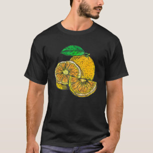 Camiseta Ilustracion de fruta Naranja fresco