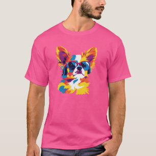 Camiseta Ilustración de gafas de Chihuahua con pintura de a