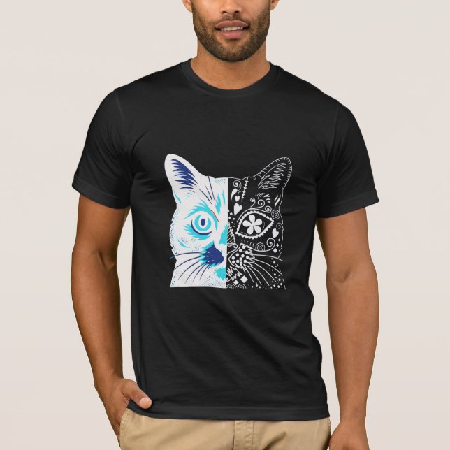 Camiseta ilustración de gato (Anverso)