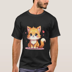 Camiseta Ilustración de gato Chibi Maine Coon diseño