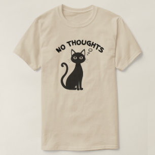 Camiseta Ilustración de gato con expresión en blanco Pensam
