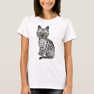 Camiseta Ilustración de gato de dibujos animados lindo Mau