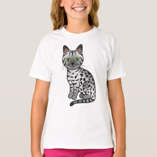 Camiseta Ilustración de gato de dibujos animados lindo Mau 