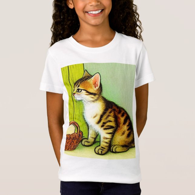 Camiseta Ilustracion de gato de tabby de época (Anverso)