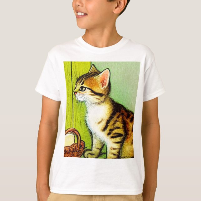 Camiseta Ilustracion de gato de tabby de época (Anverso)