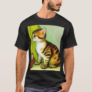 Camiseta Ilustracion de gato de tabby de época