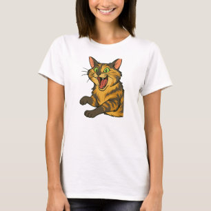 Camiseta Ilustracion de gato enojado, Personalizado gracios