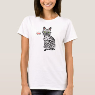 Camiseta Ilustración de gato Mau Egipcio plateado