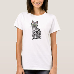 Camiseta Ilustración de gato Mau Egipcio plateado
