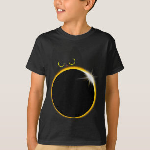 Camiseta Ilustración de gato negro amante del eclipse solar