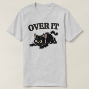 Camiseta Ilustración de gato negro divertida