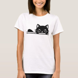 Camiseta Ilustración de gato negro elegante