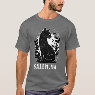 Camiseta Ilustracion de gato negro   Salem
