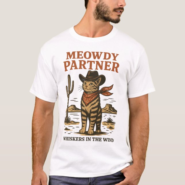 Camiseta Ilustracion de gato occidental de época - socio de (Anverso)