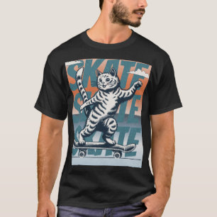 Camiseta Ilustración de gato patinando sobre hielo Deportes