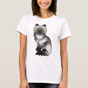 Camiseta Ilustración de gato persa de dibujos animados lind