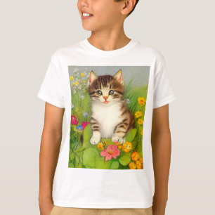 Camiseta Ilustracion de gato sonriente vintage