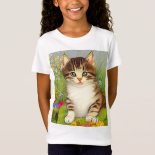 Camiseta Ilustracion de gato sonriente vintage