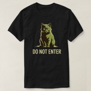 Camiseta Ilustración de gato vacío minimalista No entrar