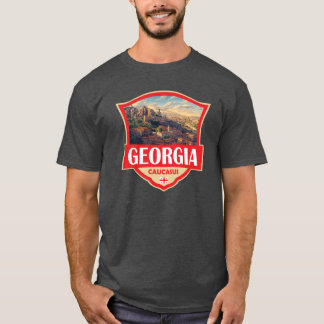Camiseta Ilustración de Georgia País Insignia Retro Sobredi