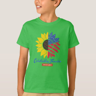 Camiseta Ilustración de girasol 4 de julio