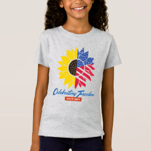 Camiseta Ilustración de girasol 4 de julio