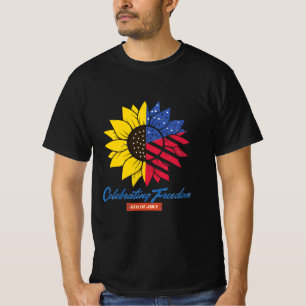 Camiseta Ilustración de girasol 4 de julio
