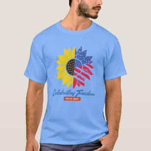 Camiseta Ilustración de girasol 4 de julio