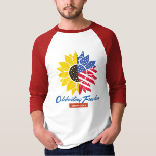 Camiseta Ilustración de girasol 4 de julio