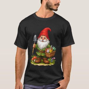 Camiseta Ilustración de gnomo de jardín de cuento de hadas