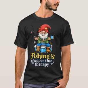 Camiseta Ilustración de gnomo de pesca es más barata que la