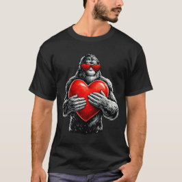 Camiseta Ilustración de Gorila Amor Corazón