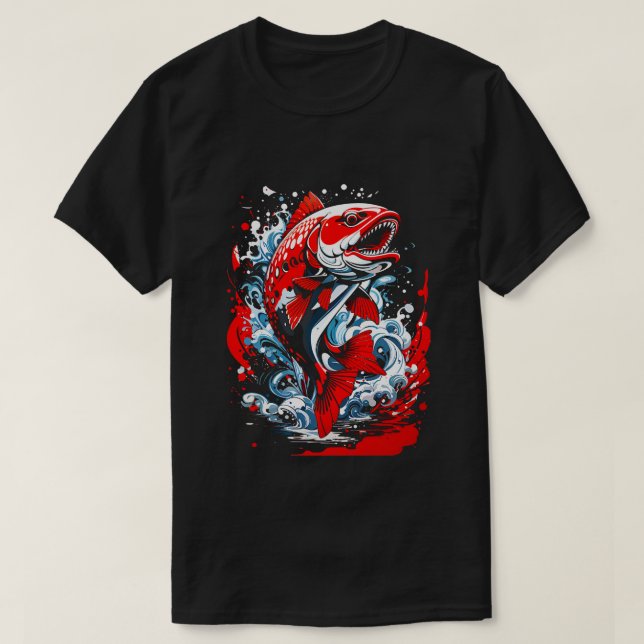 Camiseta ilustracion de graffiti de salmón (Diseño del anverso)