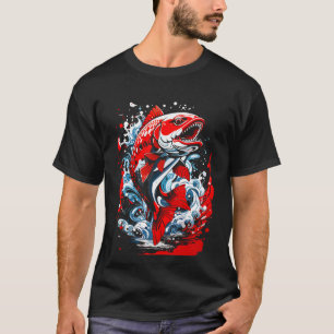Camiseta ilustracion de graffiti de salmón