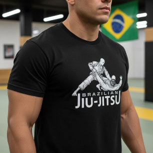 Camiseta Ilustración de Grappling de Jiu-Jitsu Brasileño