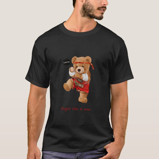 Camiseta Ilustración de Guay Teddy Bear Man Boxing Fight St (Anverso)