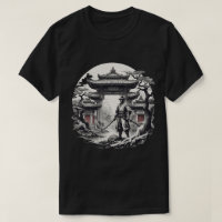 Ilustracion de Guerrero de Samurai Monocromo