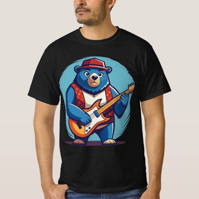 Camiseta Ilustracion de guitarra de oso de Guay (Anverso)